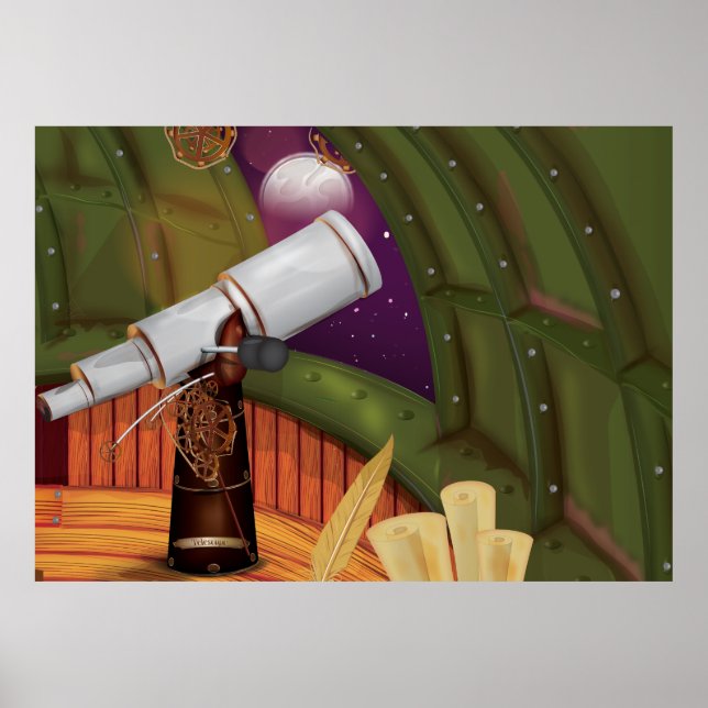 Póster Observatorio del telescopio (Frente)