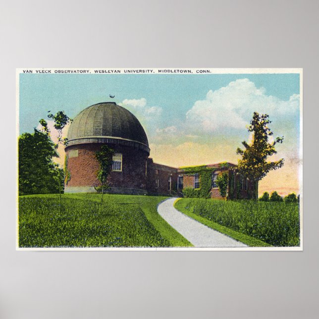 Póster Observatorio Van Vleck de la Universidad de Wesley (Frente)