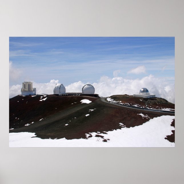 Póster Observatorio W.M. Keck sobre Mauna Kea, Hawaii (Frente)