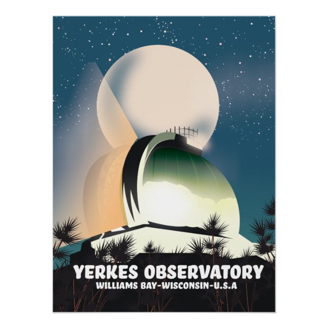 Póster Observatorio Yerkes Williams Bay, Wisconsin, EE. U (Anverso)
