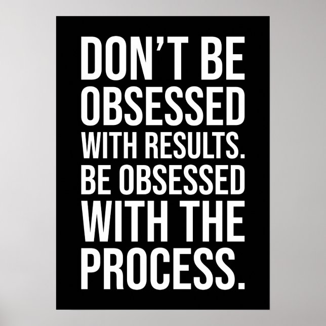 Póster Obsesionarse con el proceso - Motivacional (Frente)