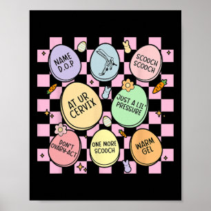 Póster Obstetra Huevos Bunny Ginecólogo Obgyn Enfermera E