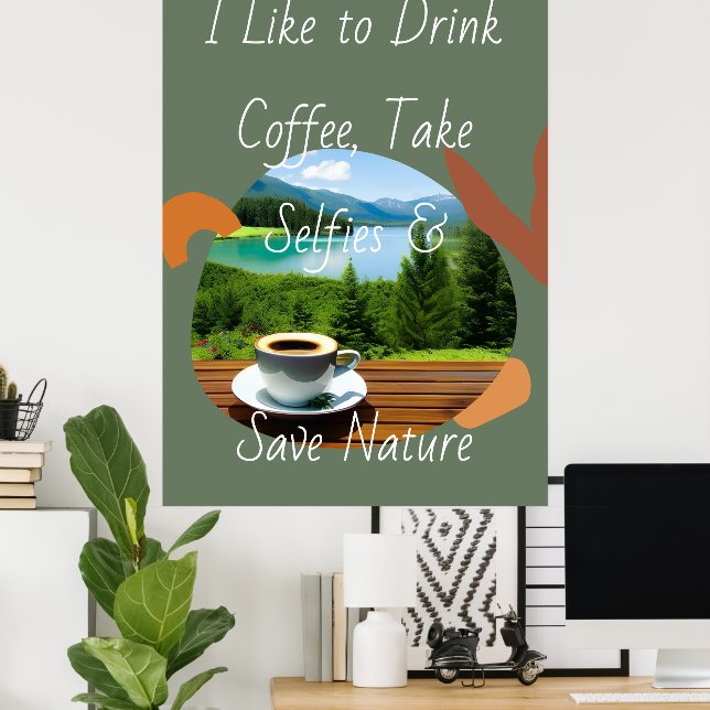 Póster ¡Obtén tu dosis de cafeína y captura el momento! (Oficina en casa)
