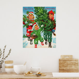Póster Obteniendo el Poster del árbol de Navidad