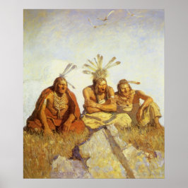 Póster Occidente vintage, guerra de guardianes o paz por