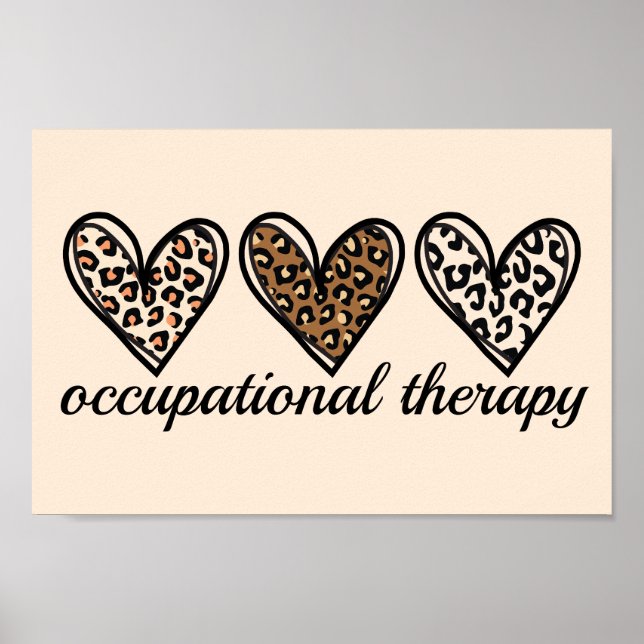 Póster Occupational Therapy Cheetach Print Heart (Frente)