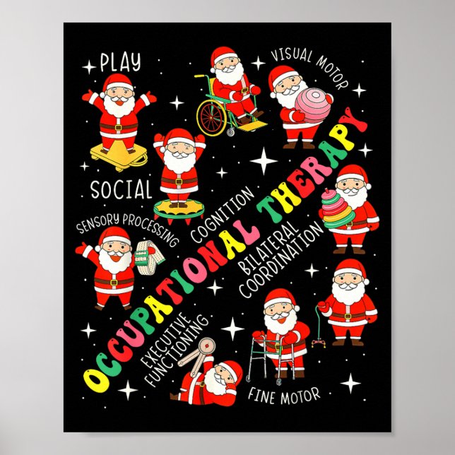 Póster Occupational Therapy Retro Groovy Ot Santa Therast (Frente)