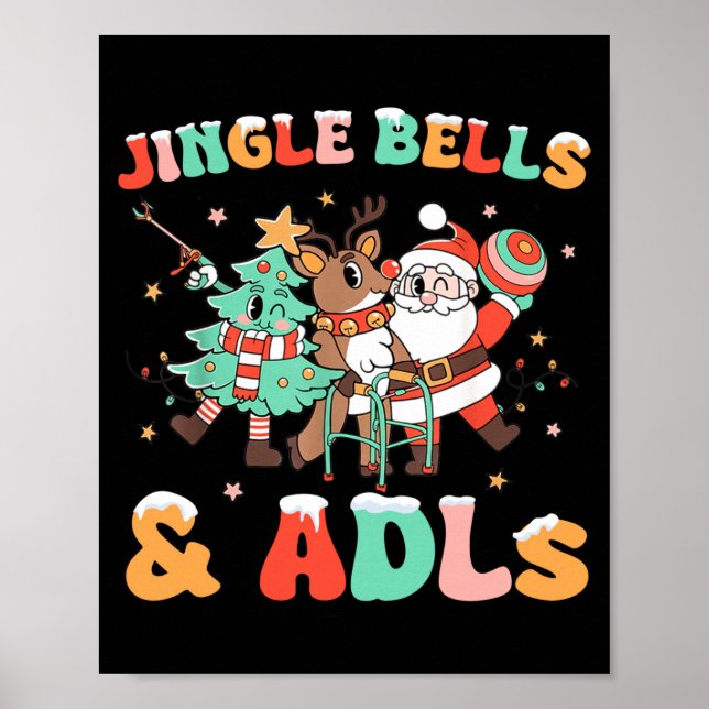 Póster Occupational Therapy Xmas Reindeer Santa Adls New  (Frente)