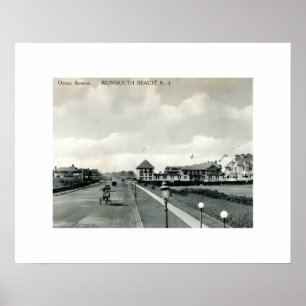 Póster Ocean Ave, Monmouth Beach NJ Vintage en español