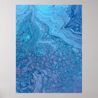 Póster Ocean Breeze 3 Soft Blue Purple Abstract Art Print