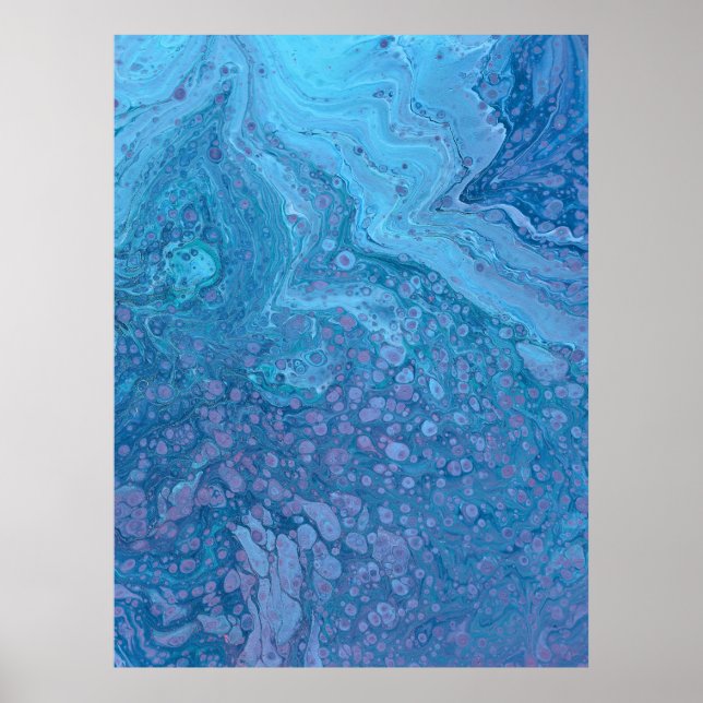 Póster Ocean Breeze 3 Soft Blue Purple Abstract Art Print (Frente)