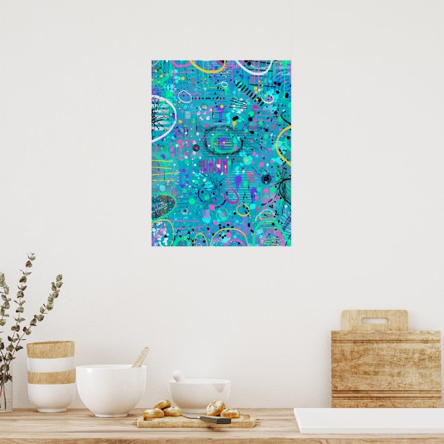 Póster Ocean Bubbles: Maximalist Art (Cocina)