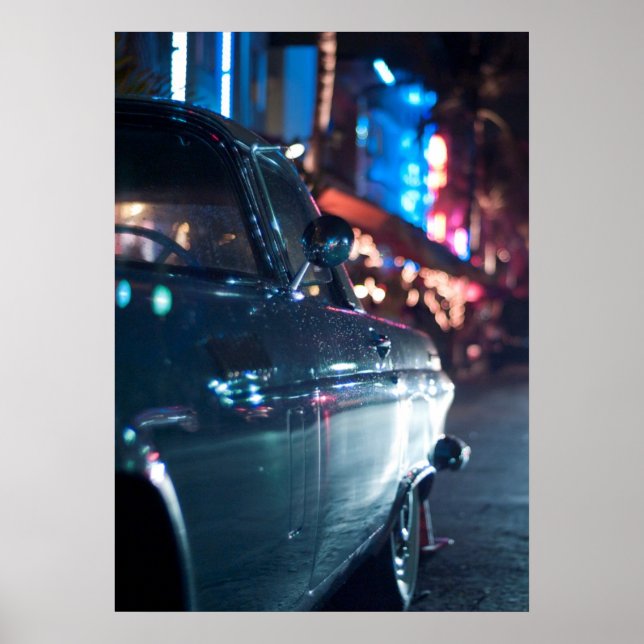 Póster Ocean Drive vintage car (Frente)