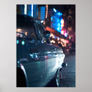 Póster Ocean Drive vintage car