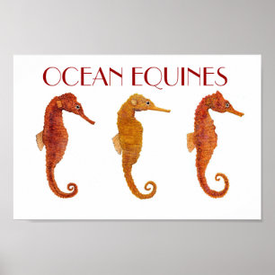 Póster Ocean Equines