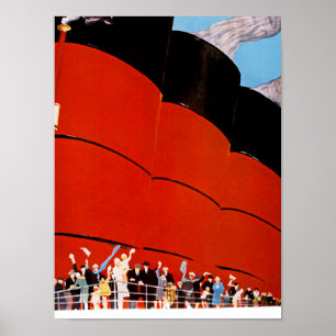 Póster Ocean Liner Bon Voyage