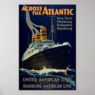 PÓSTER OCEAN LINER EUROPA AMERICA