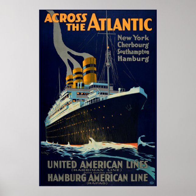 PÓSTER OCEAN LINER EUROPA AMERICA (Frente)