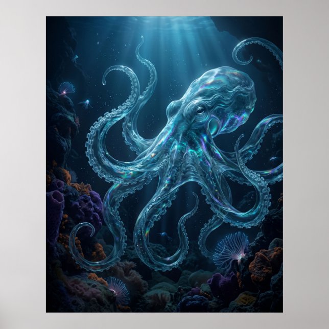 Póster Ocean Octopus Abyssal Depths (Frente)
