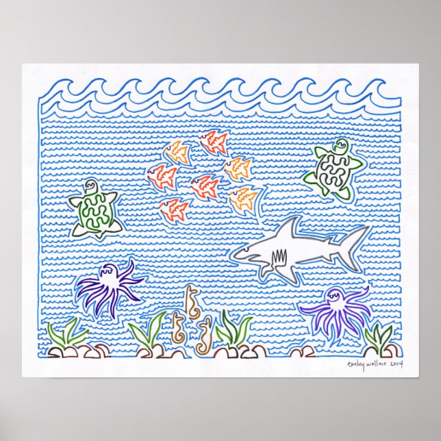 Póster Ocean One Line (Frente)