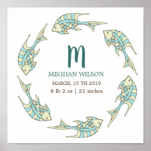 Póster Ocean Pastel   Poster de parto personalizado