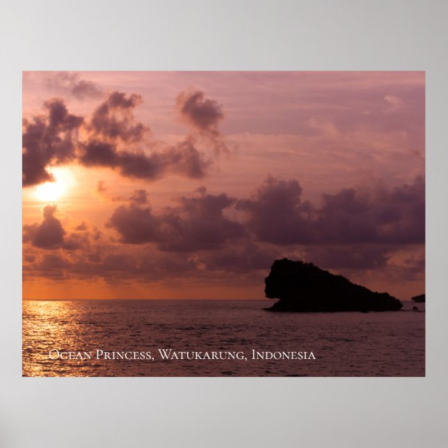 Póster Ocean Princess Rocks Sunset Sky Twilight (Frente)