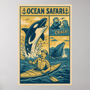 Póster Ocean Safari – Encuentro con ballenas y cómic de n