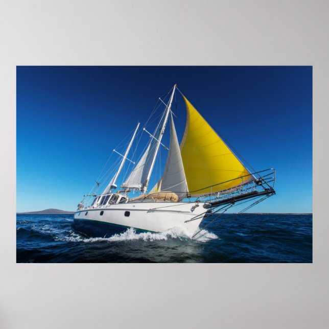 Póster Ocean Sailing In A Yacht (Frente)