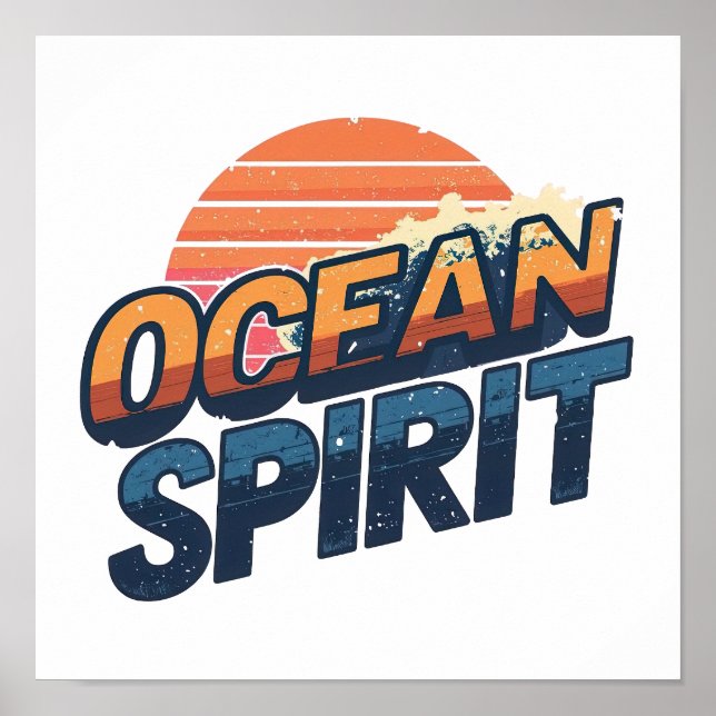 Póster "Ocean Spirit" Retro Summer Graphic (Frente)