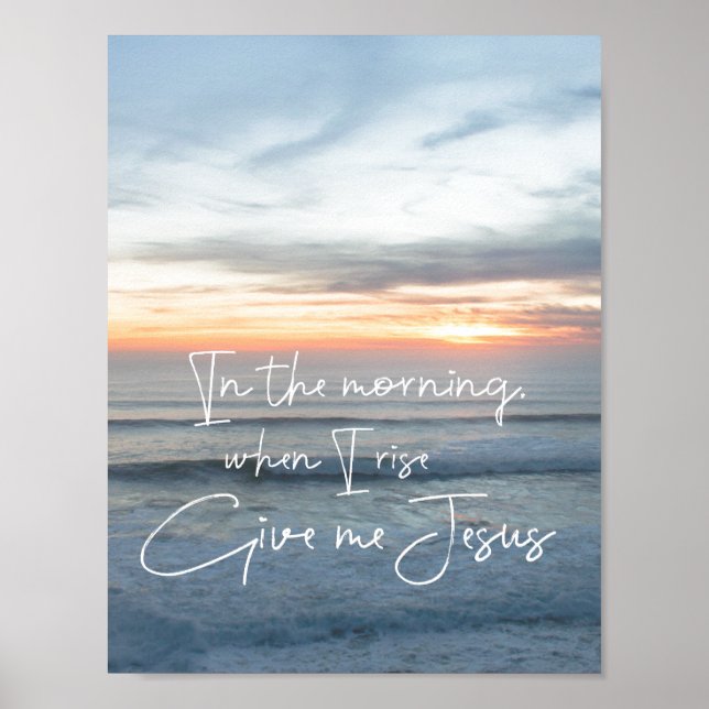 Póster Ocean Sunrise: Dame una cita de Jesús (Frente)