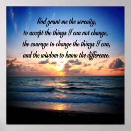 PÓSTER OCEAN SUNRISE SERENITY PRAYER ORIGINAL