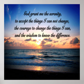 PÓSTER OCEAN SUNRISE SERENITY PRAYER ORIGINAL