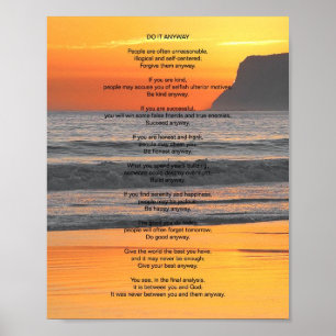 Póster Ocean Sunset "Hazlo de todos modos"