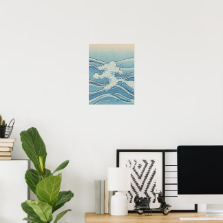 Póster Ocean Wave Art Print – Japanese Woodblock Style