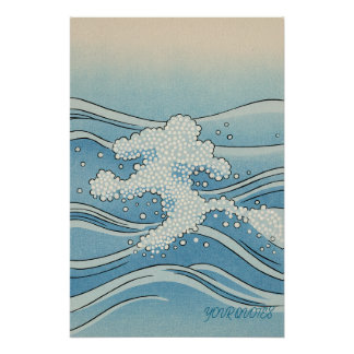 Póster Ocean Wave Art Print – Japanese Woodblock Style