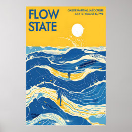 Póster Ocean Waves Art Poster Vintage La Rochelle