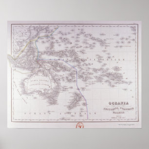 Póster Oceanía (Australia, Polinesia, y Malasia)