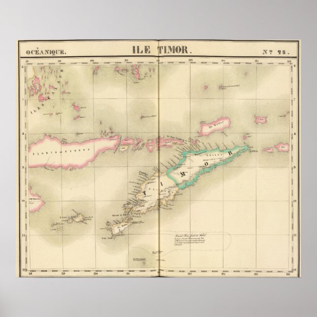 Póster Oceanía de la isla de Timor no 28 (Frente)