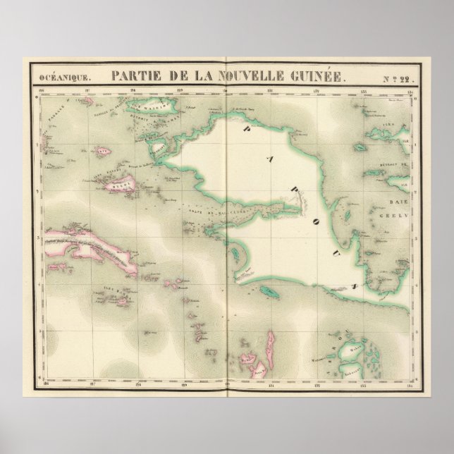 Póster Oceanía de Nueva Guinea no 22 (Frente)