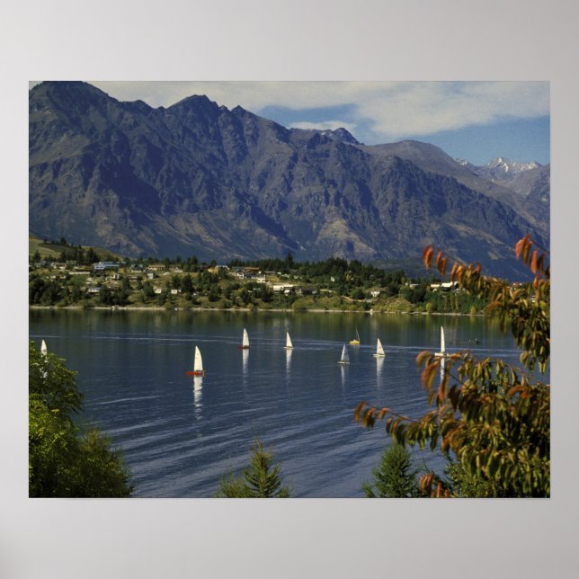 Póster Oceanía, Nueva Zelanda, Isla del Sur, Queenstwon. (Frente)