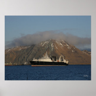 Póster Océano Alaska, vendedor ambulante en puerto holand