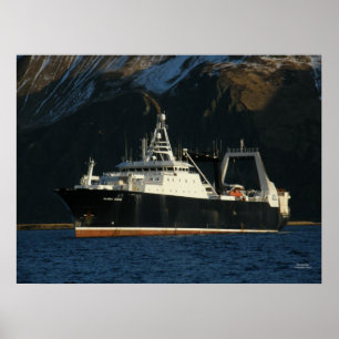 Póster Océano Alaska, vendedor ambulante en puerto holand