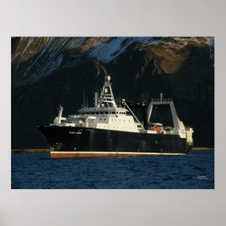 Póster Océano Alaska, vendedor ambulante en puerto holand