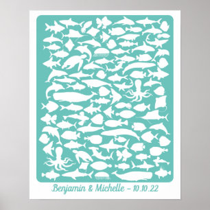 Póster Océano - Alternativa de 100 reservas de invitados