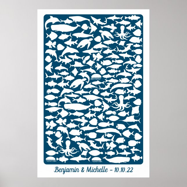 Póster Océano - Alternativa de 150 reservas de invitados  (Frente)