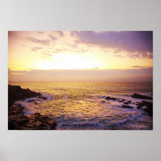 Póster Océano Atlántico al amanecer, vista desde Portland (Frente)