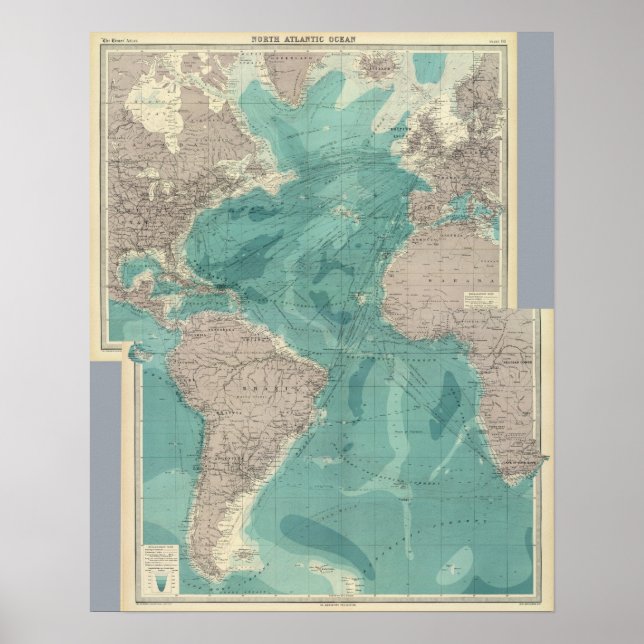 Póster Océano Atlántico compuesto (Frente)