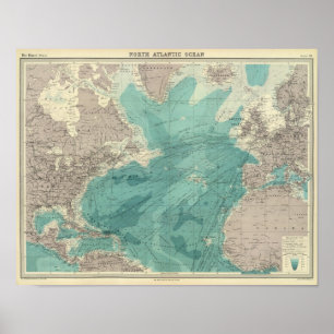 Póster Océano Atlántico del norte