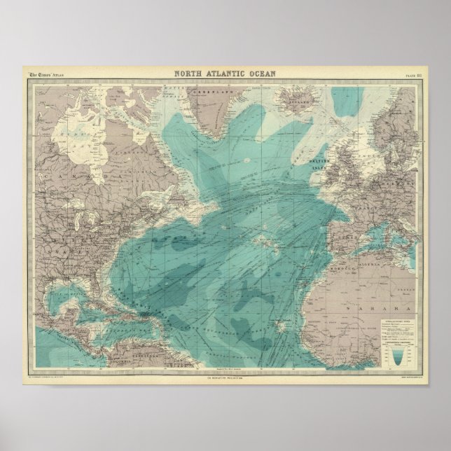 Póster Océano Atlántico Norte (Frente)