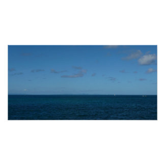 Póster Océano azul del horizonte de Santa Lucía
